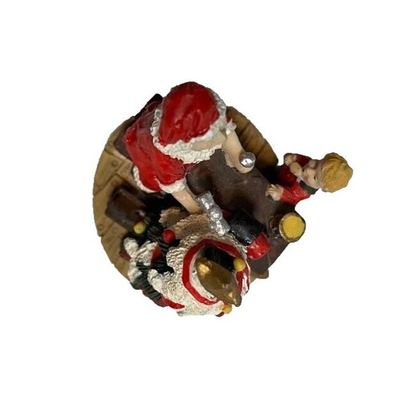Vtg Christmas Mini Resin Santa’s Workshop Figurine Shelf Table Decor Kitsch - Picture 4 of 5